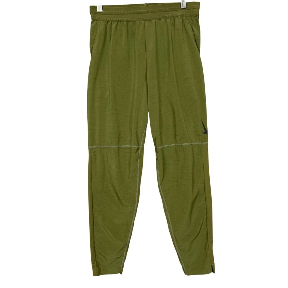 Nike Yoga Dri-FIT Jogger Pants Mens Small Olive Green Tapered CU7378-326